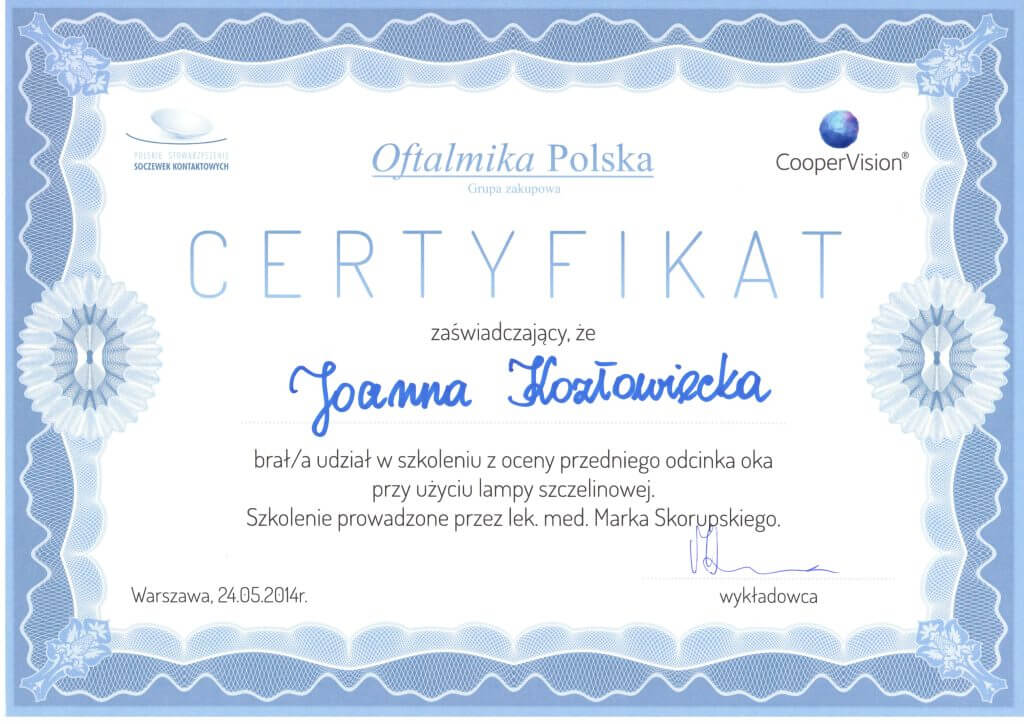 Kozłowiecka Optometrysta Optyk Świdnica